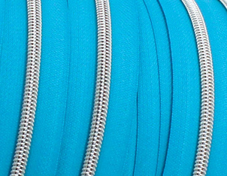 Endlosreißverschluss metallisiert türkis/ silber (1m)